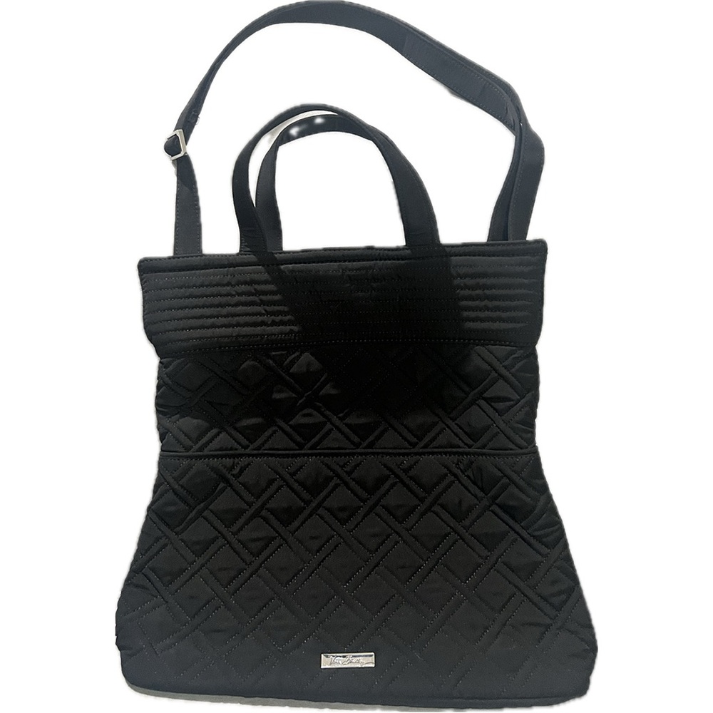 Vera Bradley Black Quilted Tote with Detachable Convertible Crossbody Strap - Picture 2 of 13